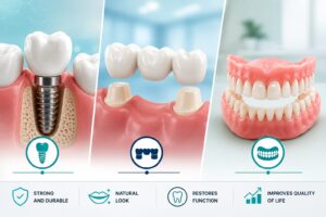 dental implants vs bridges vs dentures